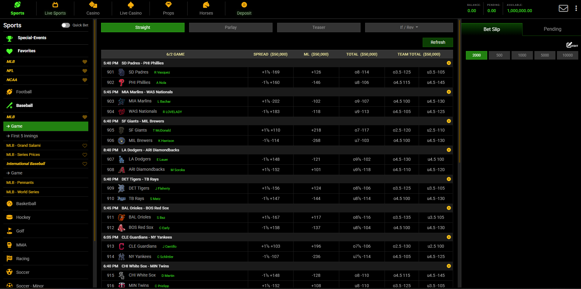 Nexuz Betting Mobile Sportsbook Interface